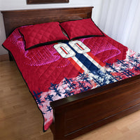 Personalized Norway Football Quilt Bed Set Viking Lion Soccer Mascot - Nordic Longship And Mountain Landscape