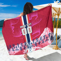Personalized Norway Football Sarong Viking Lion Soccer Mascot - Nordic Longship And Mountain Landscape