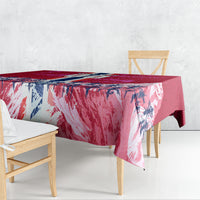 Personalized Norway Football Tablecloth Viking Lion Soccer Mascot - Nordic Longship And Mountain Landscape