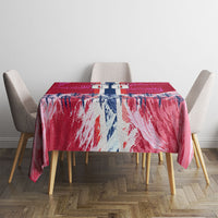 Personalized Norway Football Tablecloth Viking Lion Soccer Mascot - Nordic Longship And Mountain Landscape