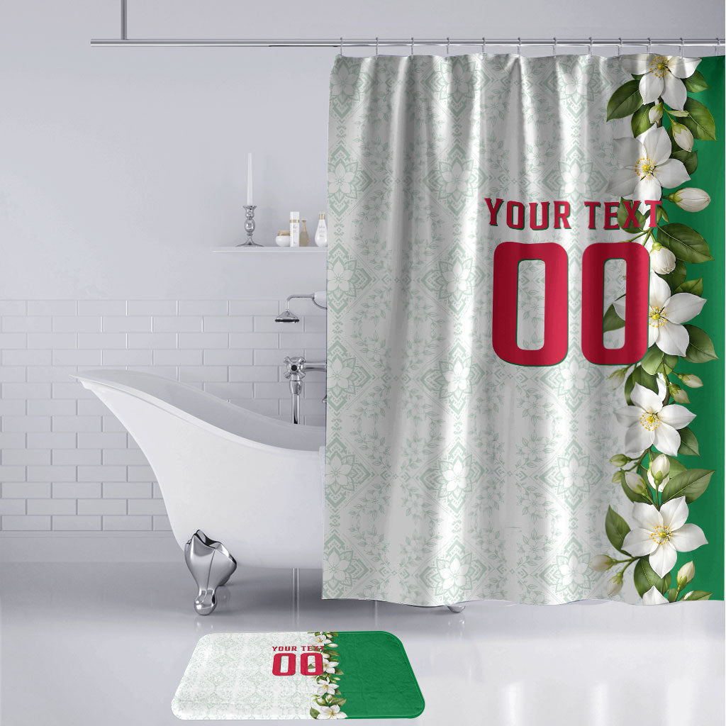 Personalized Algeria Football Desert Fox Bathroom Set Desert Fox Mascot Soccer Art With Floral Jasmine And Flag