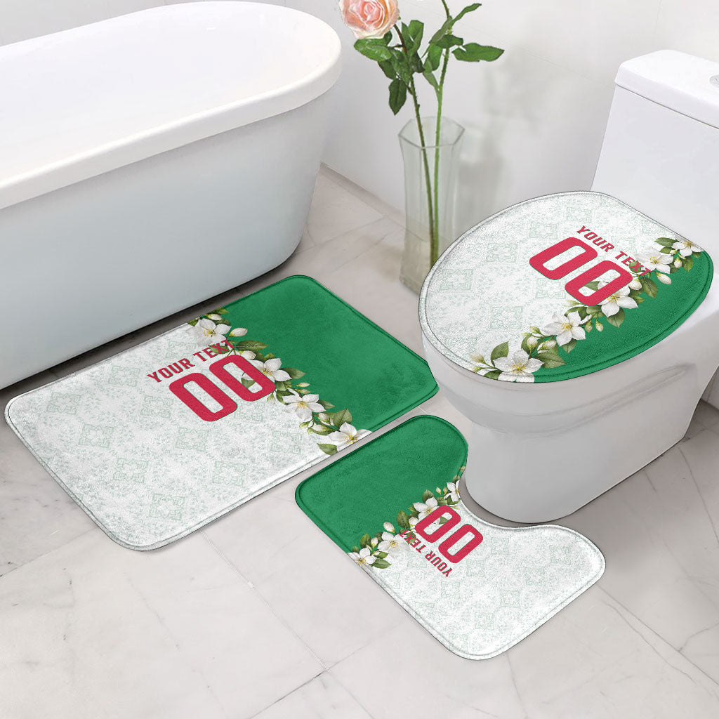 Personalized Algeria Football Desert Fox Bathroom Set Desert Fox Mascot Soccer Art With Floral Jasmine And Flag