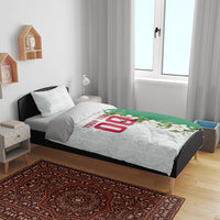 Personalized Algeria Football Desert Fox Bedding Set Desert Fox Mascot Soccer Art With Floral Jasmine And Flag