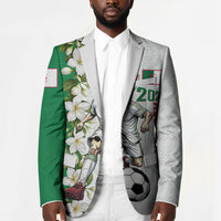 Personalized Algeria Football Desert Fox Blazer Desert Fox Mascot Soccer Art With Floral Jasmine And Flag