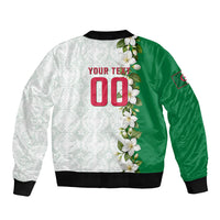 Personalized Algeria Football Desert Fox Bomber Jacket Desert Fox Mascot Soccer Art With Floral Jasmine And Flag