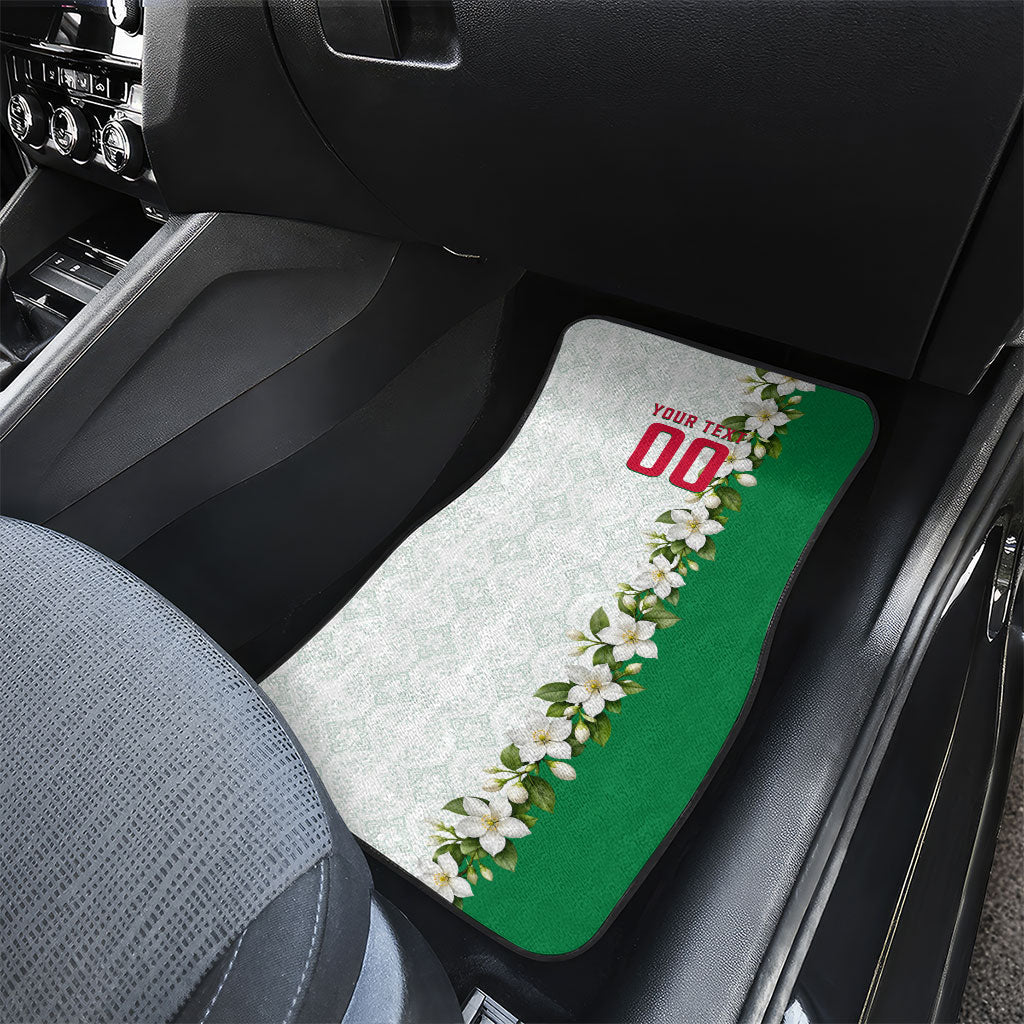 Personalized Algeria Football Desert Fox Car Mats Desert Fox Mascot Soccer Art With Floral Jasmine And Flag