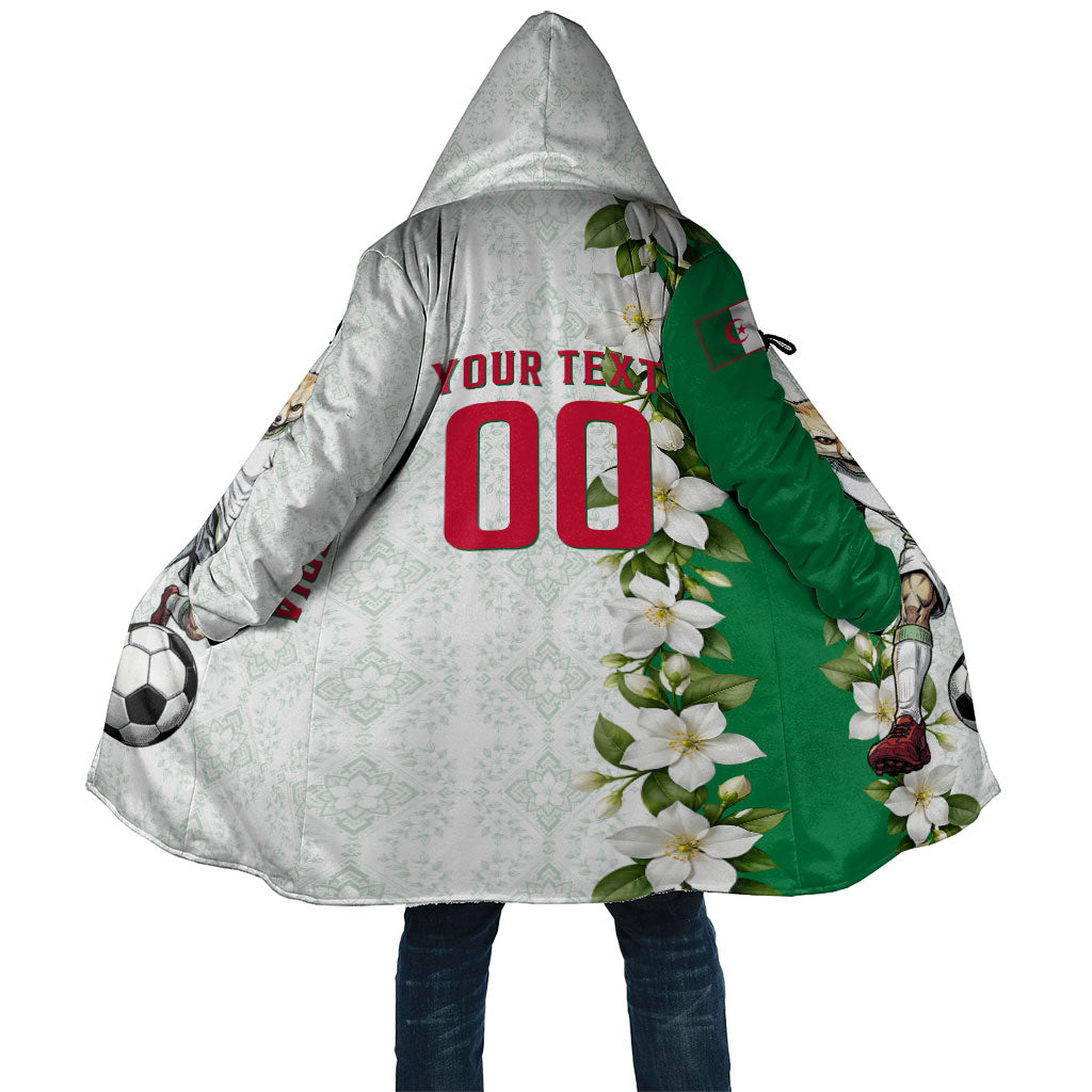 Personalized Algeria Football Desert Fox Cloak Desert Fox Mascot Soccer Art With Floral Jasmine And Flag