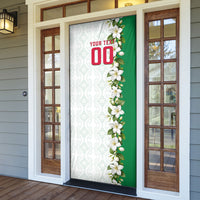 Personalized Algeria Football Desert Fox Door Cover Desert Fox Mascot Soccer Art With Floral Jasmine And Flag