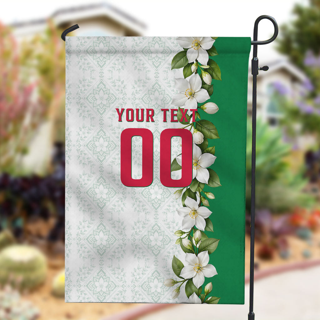 Personalized Algeria Football Desert Fox Garden Flag Desert Fox Mascot Soccer Art With Floral Jasmine And Flag