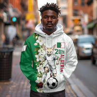Personalized Algeria Football Desert Fox Hoodie Desert Fox Mascot Soccer Art With Floral Jasmine And Flag