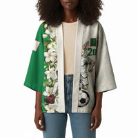 Personalized Algeria Football Desert Fox Kimono Desert Fox Mascot Soccer Art With Floral Jasmine And Flag