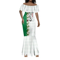 Personalized Algeria Football Desert Fox Mermaid Dress Desert Fox Mascot Soccer Art With Floral Jasmine And Flag