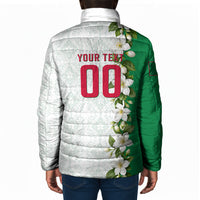 Personalized Algeria Football Desert Fox Padded Jacket Desert Fox Mascot Soccer Art With Floral Jasmine And Flag