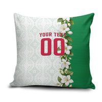 Personalized Algeria Football Desert Fox Pillow Cover Desert Fox Mascot Soccer Art With Floral Jasmine And Flag