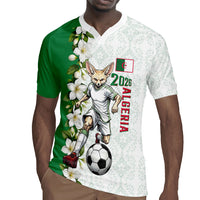 Personalized Algeria Football Desert Fox Rugby Jersey Desert Fox Mascot Soccer Art With Floral Jasmine And Flag