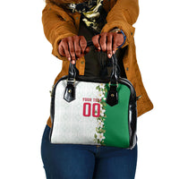 Personalized Algeria Football Desert Fox Shoulder Handbag Desert Fox Mascot Soccer Art With Floral Jasmine And Flag
