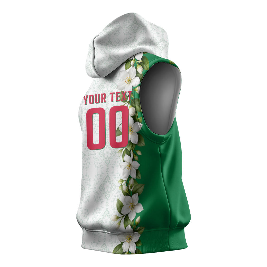 Personalized Algeria Football Desert Fox Sleeveless Hoodie Desert Fox Mascot Soccer Art With Floral Jasmine And Flag