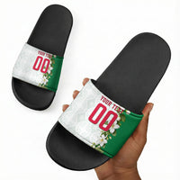 Personalized Algeria Football Desert Fox Slide Sandals Desert Fox Mascot Soccer Art With Floral Jasmine And Flag