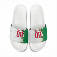 Personalized Algeria Football Desert Fox Slide Sandals Desert Fox Mascot Soccer Art With Floral Jasmine And Flag