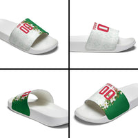 Personalized Algeria Football Desert Fox Slide Sandals Desert Fox Mascot Soccer Art With Floral Jasmine And Flag