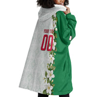 Personalized Algeria Football Desert Fox Wearable Blanket Hoodie Desert Fox Mascot Soccer Art With Floral Jasmine And Flag