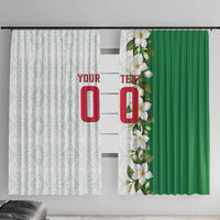 Personalized Algeria Football Desert Fox Window Curtain Desert Fox Mascot Soccer Art With Floral Jasmine And Flag