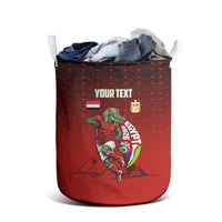 Personalized Egypt Soccer Crocodile Mascot Laundry Basket Egyptian Pyramid Football Cultural Graphic Art