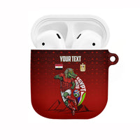 Personalized Egypt Soccer Crocodile Mascot AirPods Case Egyptian Pyramid Football Cultural Graphic Art