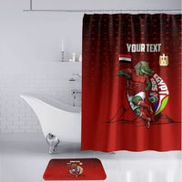 Personalized Egypt Soccer Crocodile Mascot Bathroom Set Egyptian Pyramid Football Cultural Graphic Art