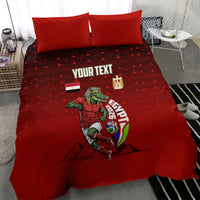 Personalized Egypt Soccer Crocodile Mascot Bedding Set Egyptian Pyramid Football Cultural Graphic Art