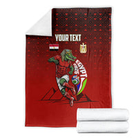 Personalized Egypt Soccer Crocodile Mascot Blanket Egyptian Pyramid Football Cultural Graphic Art