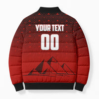 Personalized Egypt Soccer Crocodile Mascot Bomber Puffer Jacket Egyptian Pyramid Football Cultural Graphic Art
