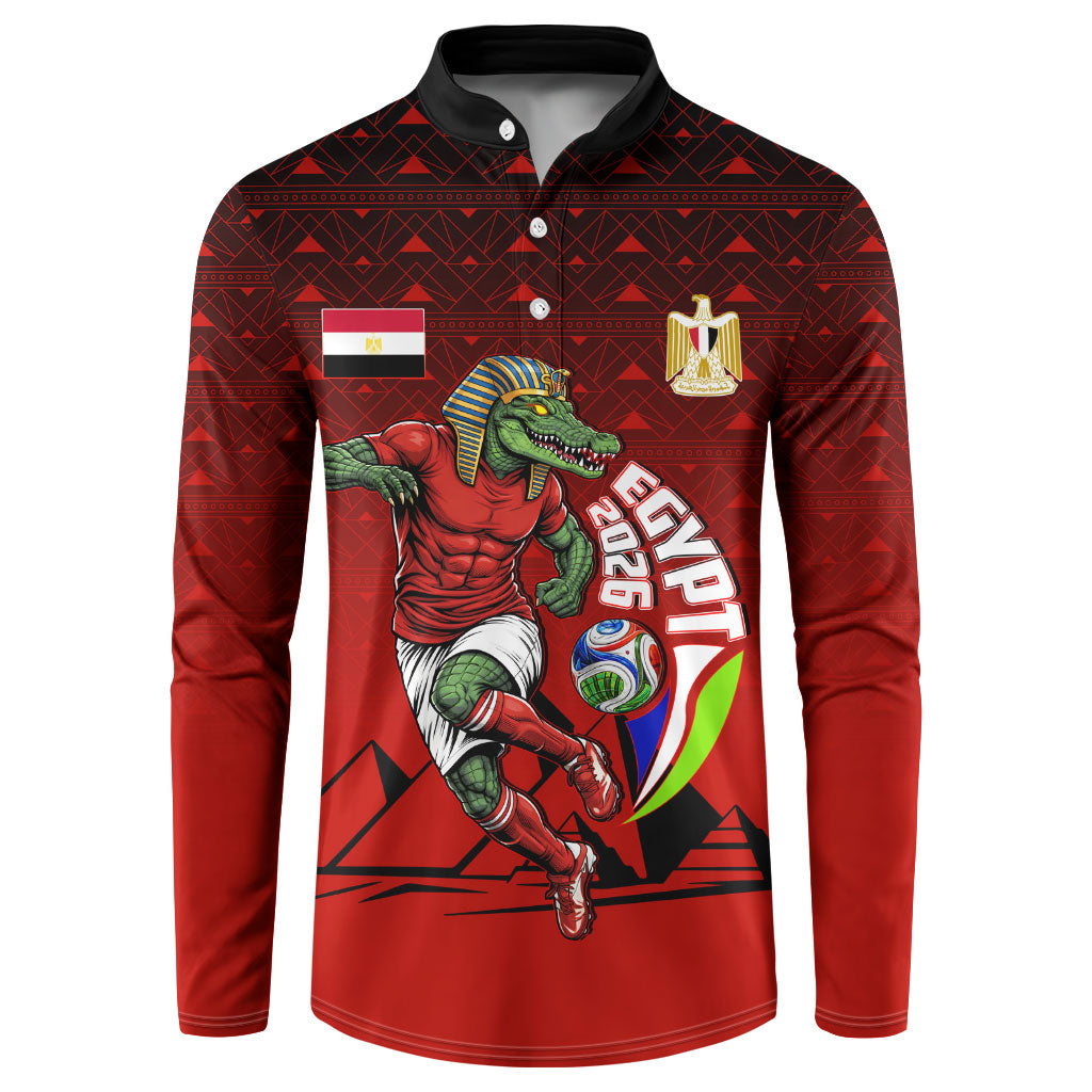 Personalized Egypt Soccer Crocodile Mascot Button Sweatshirt Egyptian Pyramid Football Cultural Graphic Art