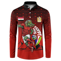 Personalized Egypt Soccer Crocodile Mascot Button Sweatshirt Egyptian Pyramid Football Cultural Graphic Art