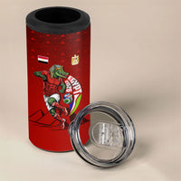 Personalized Egypt Soccer Crocodile Mascot 4 in 1 Can Cooler Tumbler Egyptian Pyramid Football Cultural Graphic Art