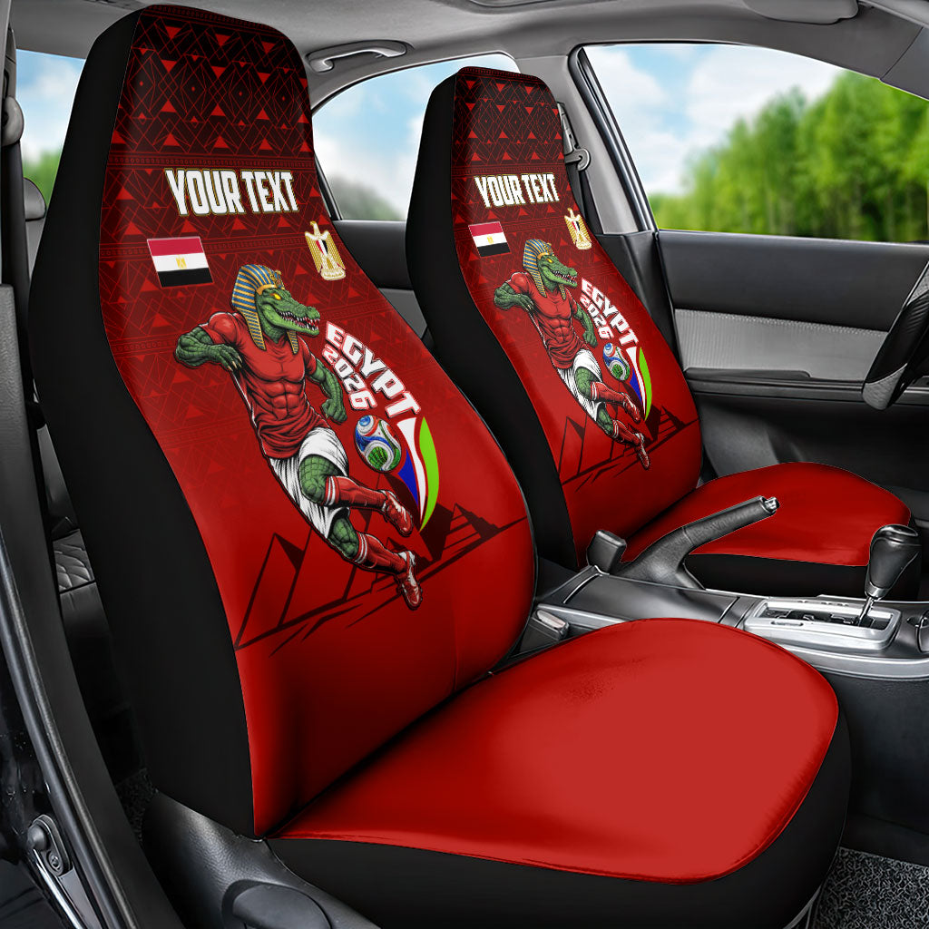 Personalized Egypt Soccer Crocodile Mascot Car Seat Cover Egyptian Pyramid Football Cultural Graphic Art