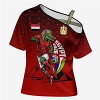 Personalized Egypt Soccer Crocodile Mascot Cross Shoulder Shirt Egyptian Pyramid Football Cultural Graphic Art