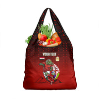 Personalized Egypt Soccer Crocodile Mascot Grocery Bag Egyptian Pyramid Football Cultural Graphic Art
