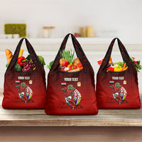Personalized Egypt Soccer Crocodile Mascot Grocery Bag Egyptian Pyramid Football Cultural Graphic Art