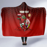 Personalized Egypt Soccer Crocodile Mascot Hooded Blanket Egyptian Pyramid Football Cultural Graphic Art