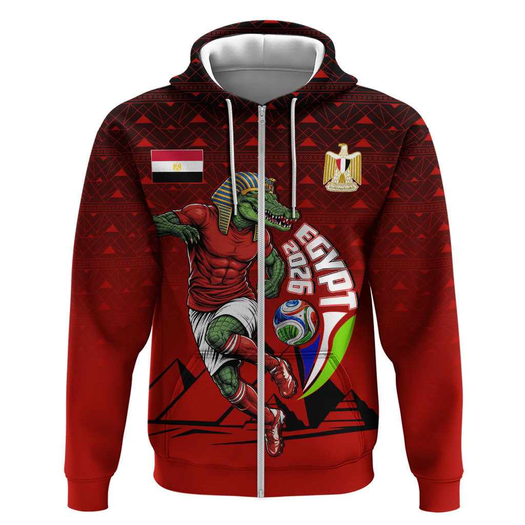 Personalized Egypt Soccer Crocodile Mascot Hoodie Egyptian Pyramid Football Cultural Graphic Art