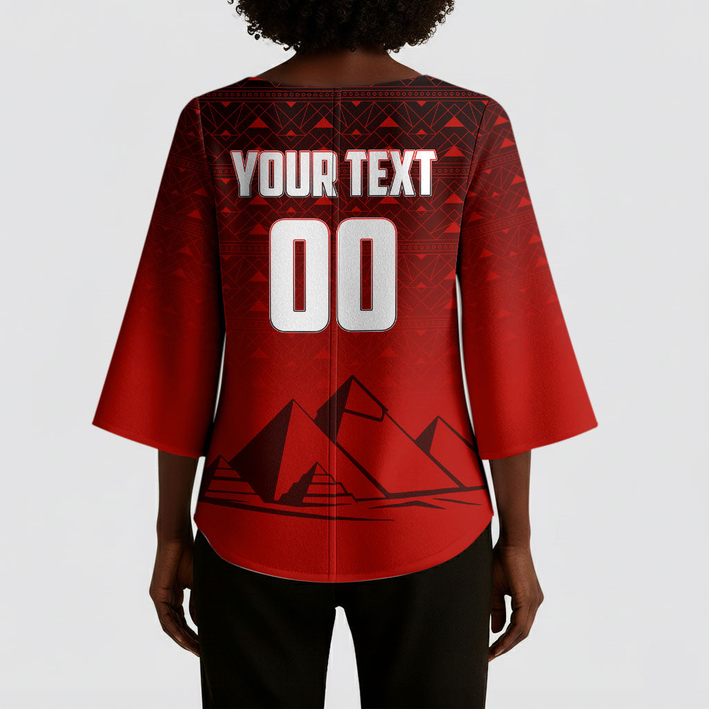 Personalized Egypt Soccer Crocodile Mascot Kimono Sleeve Blouse Egyptian Pyramid Football Cultural Graphic Art