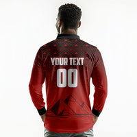 Personalized Egypt Soccer Crocodile Mascot Long Sleeve Polo Shirt Egyptian Pyramid Football Cultural Graphic Art