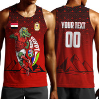 Personalized Egypt Soccer Crocodile Mascot Men Tank Top Egyptian Pyramid Football Cultural Graphic Art