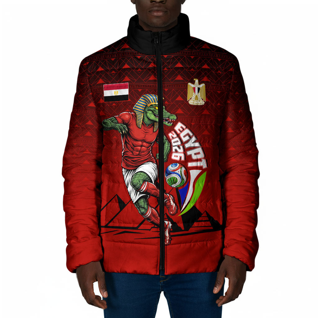 Personalized Egypt Soccer Crocodile Mascot Padded Jacket Egyptian Pyramid Football Cultural Graphic Art