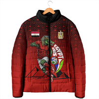 Personalized Egypt Soccer Crocodile Mascot Padded Jacket Egyptian Pyramid Football Cultural Graphic Art