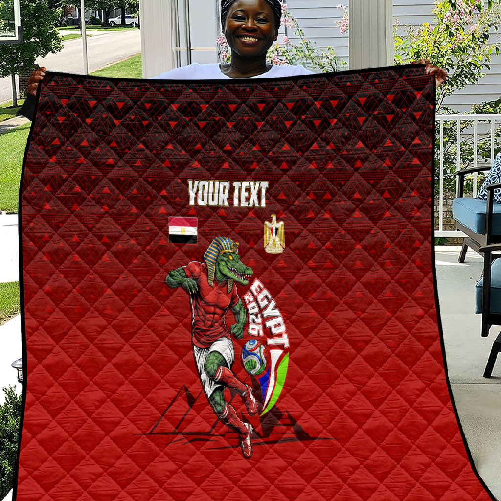 Personalized Egypt Soccer Crocodile Mascot Quilt Egyptian Pyramid Football Cultural Graphic Art