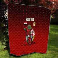 Personalized Egypt Soccer Crocodile Mascot Quilt Egyptian Pyramid Football Cultural Graphic Art