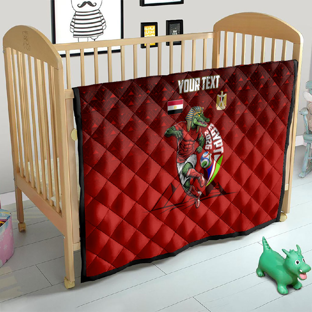 Personalized Egypt Soccer Crocodile Mascot Quilt Egyptian Pyramid Football Cultural Graphic Art