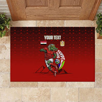 Personalized Egypt Soccer Crocodile Mascot Rubber Doormat Egyptian Pyramid Football Cultural Graphic Art